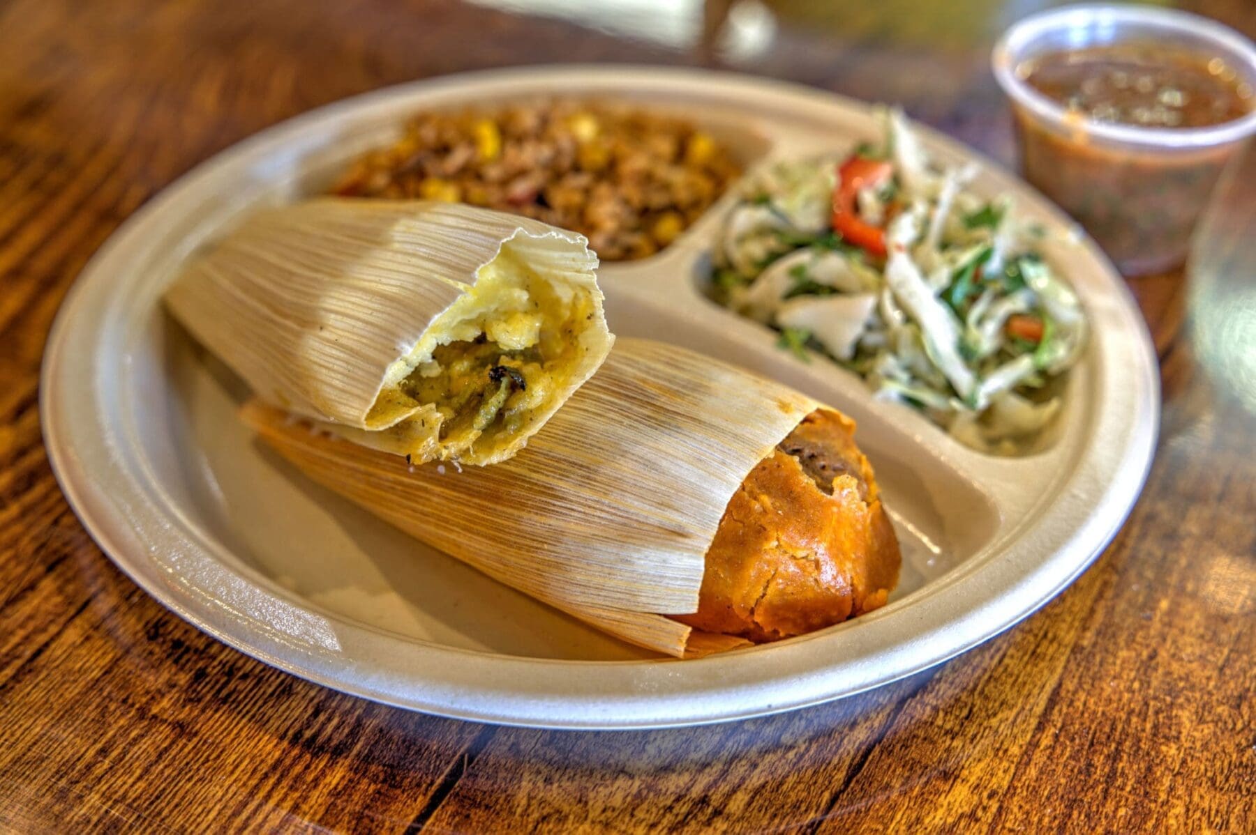 Two Tamales With Rice and Slaw ΓÇö Tucson, Arizona