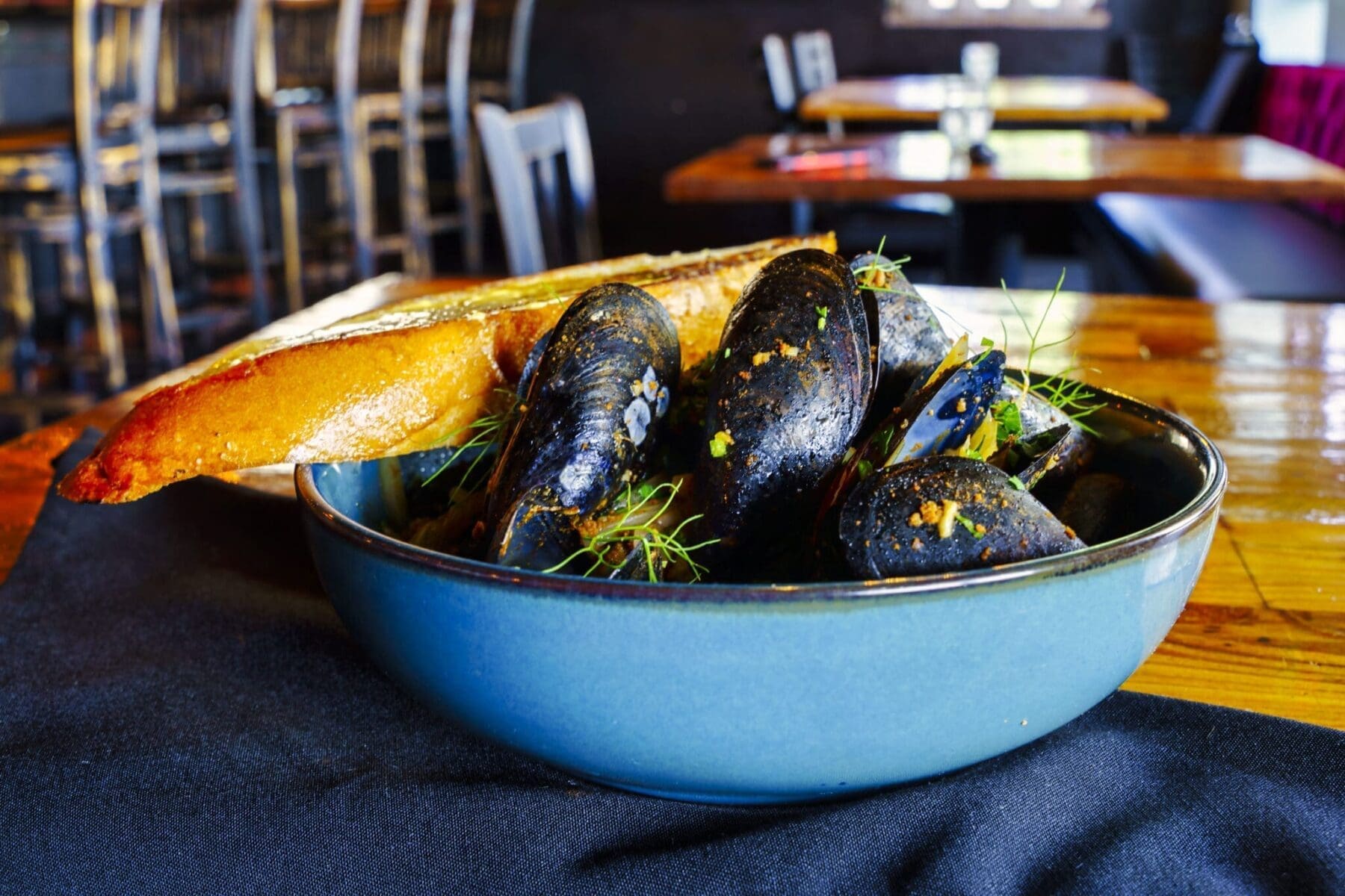 P.E.I. mussels photographed in the dining room at The Parish in Tucson
